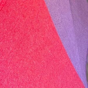 Loom Weave Color Block Travel Blanket Organic Cotton Red + Purple Hand Crafted